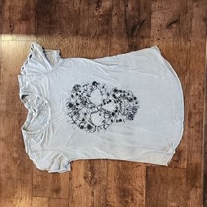 Floral Skull Design Tank Top